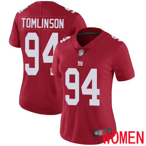 Women New York Giants #94 Dalvin Tomlinson Red Limited Red Inverted Legend Football NFL Jersey
